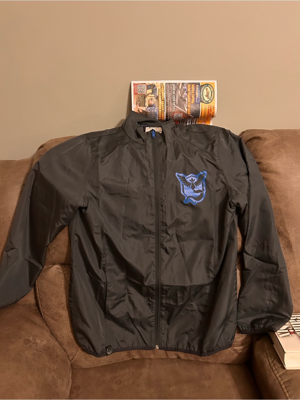 Black Lightweight Windbreaker Jacket Mystic Logo